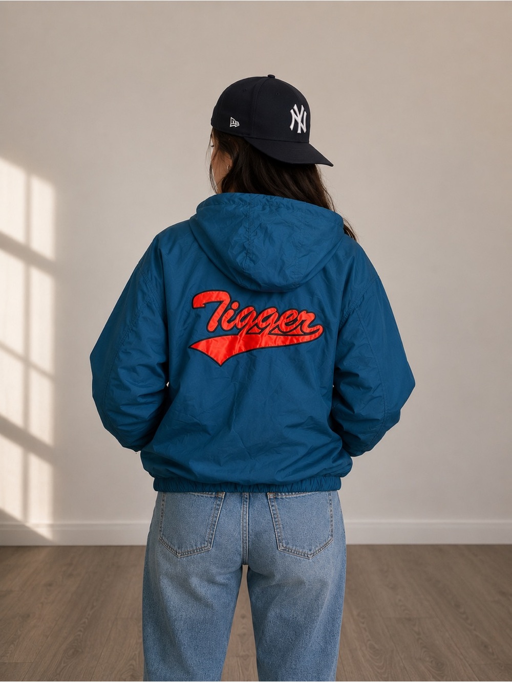 Vintage Disney Green Hooded Jacket with Orange 'Tigger' Script